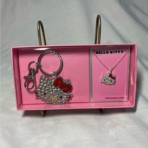 Sanrio Hello Kitty Silver-plated Keychain & Necklace Set | Perfect Gift